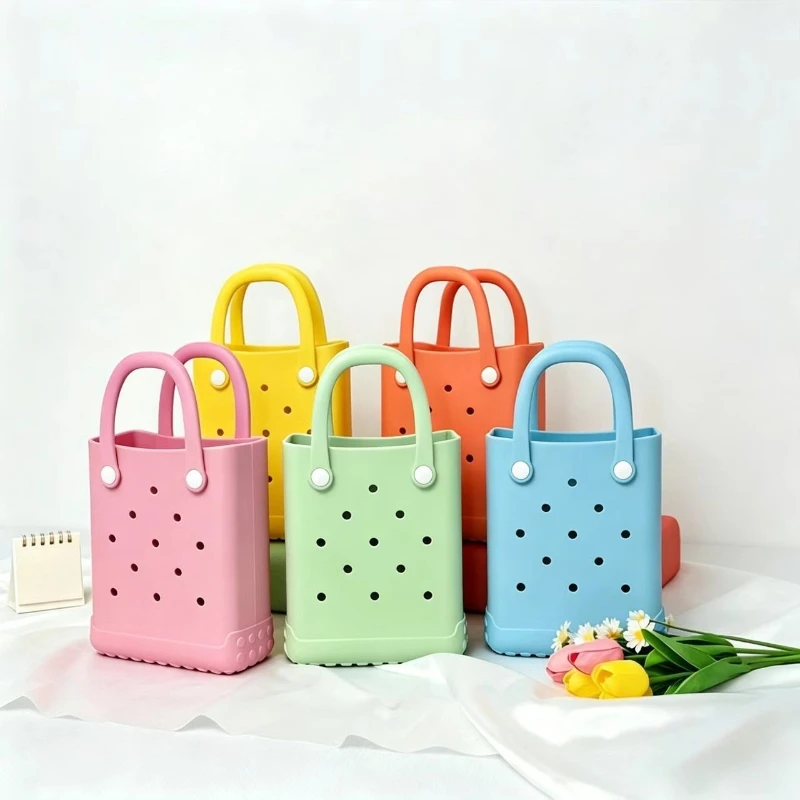 Beach Tote Bag Picnic Storage Baske Summer Women Travel Handbags Fashion Shopping Bag Rubber EVA Waterproof Beach Bag Purse