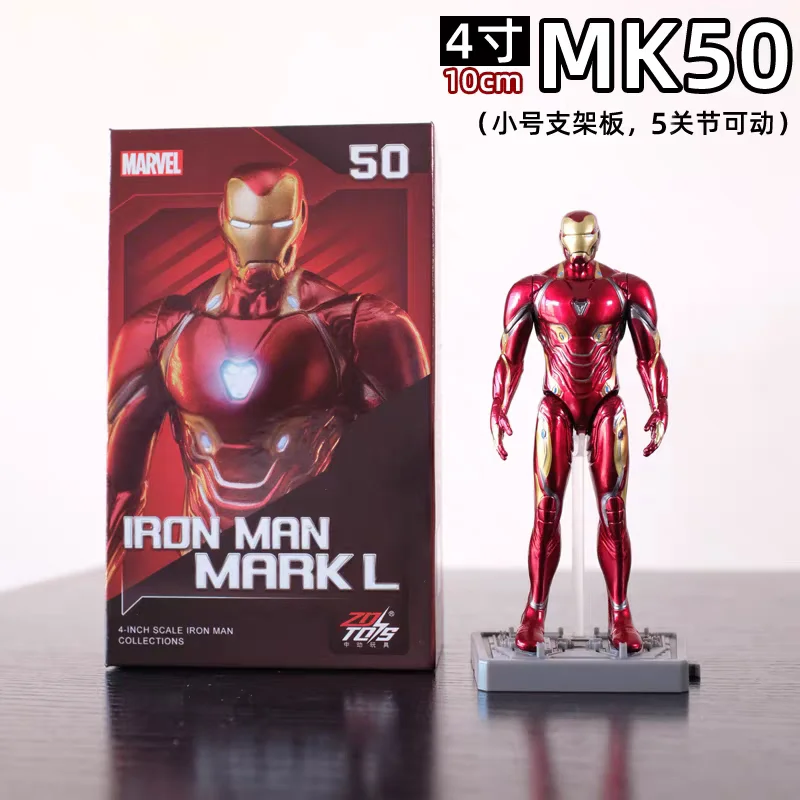 4-inch ZDTDS Toys Iron Man Tony Stark MK42 MK43 MK45 MK46 MK50 MK85 Actiefiguur Basisplaat Anime Pop Collectie Model Cadeaus