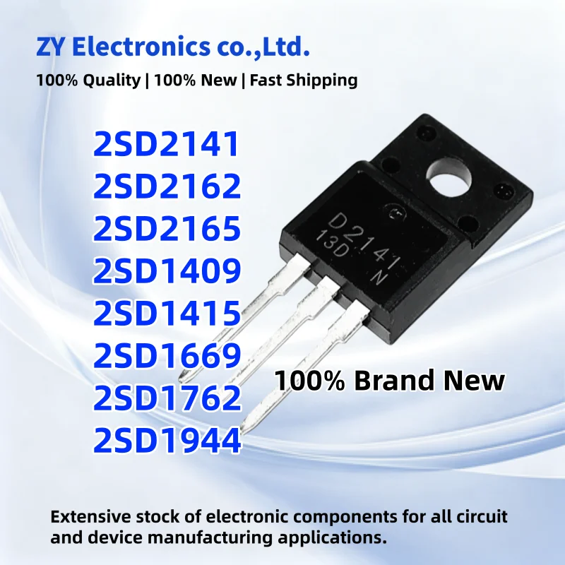 10PCS 2SD2141 2SD1762 2SD1409 2SD1944 2SD1669 2SD1415 2SD2162 2SD2165 TO-220F Power Transistor 100% NEW