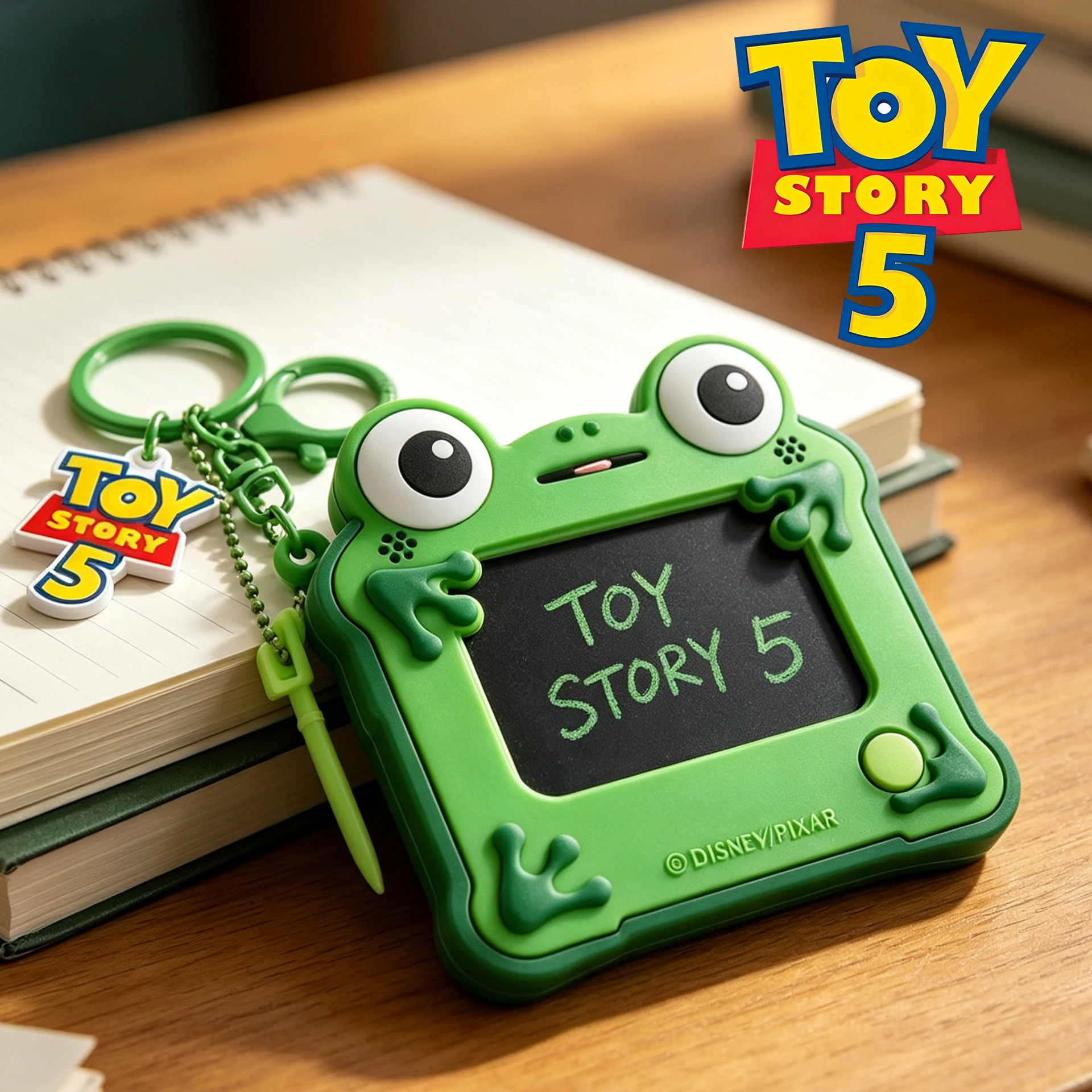 Toy Story 5 Frog Lilypad LCD Drawing Board Keychain Erasable Drawing Toy Puzzle Drawing Erasable Handwritten Pendant Toys Gift