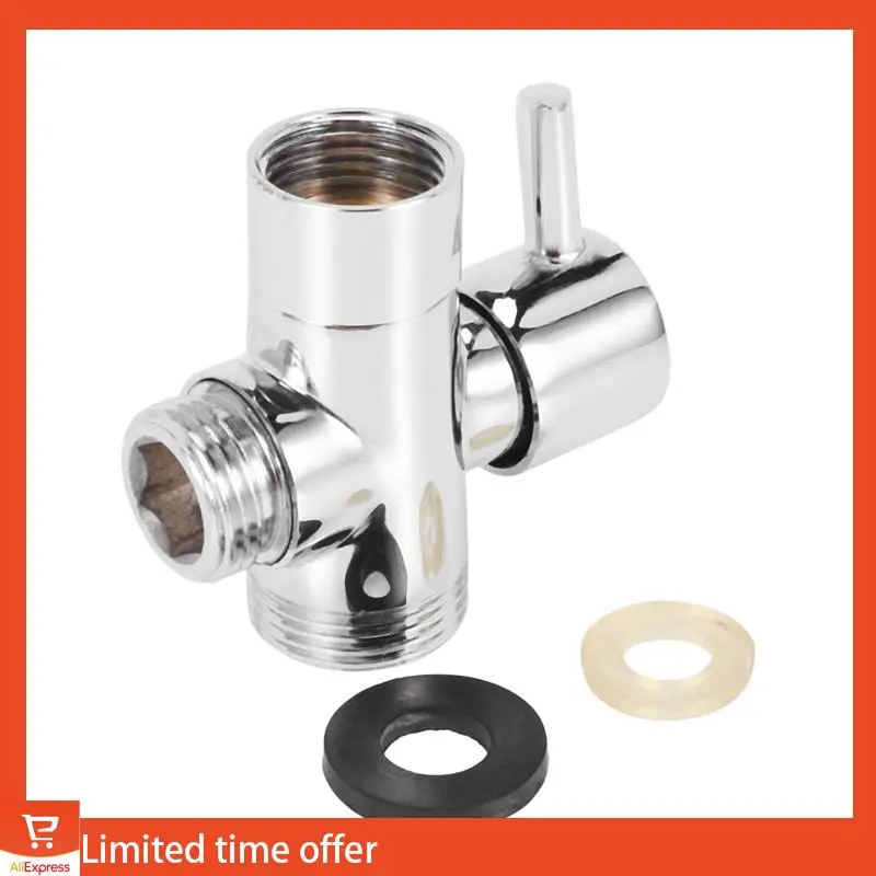 Fresh 2X SOLID Diverter 3-Way Diverter Valve All 1/2 Inch IPS Shower System Spare Part, Copper Chrome Plating