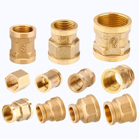 Brass Pipe Hex Nipple Fitting Quick Coupler Adapter 1/2 3/4 1 BSP Female To Female Thread Reducing Joint Water Oil Gas Connector