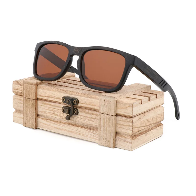 

Men's Fashion Sunglasses 100% Bamboo Wood Polarized UV 400 Sunshades Handmade Vintage Retro Sun Protective Glasses for Men