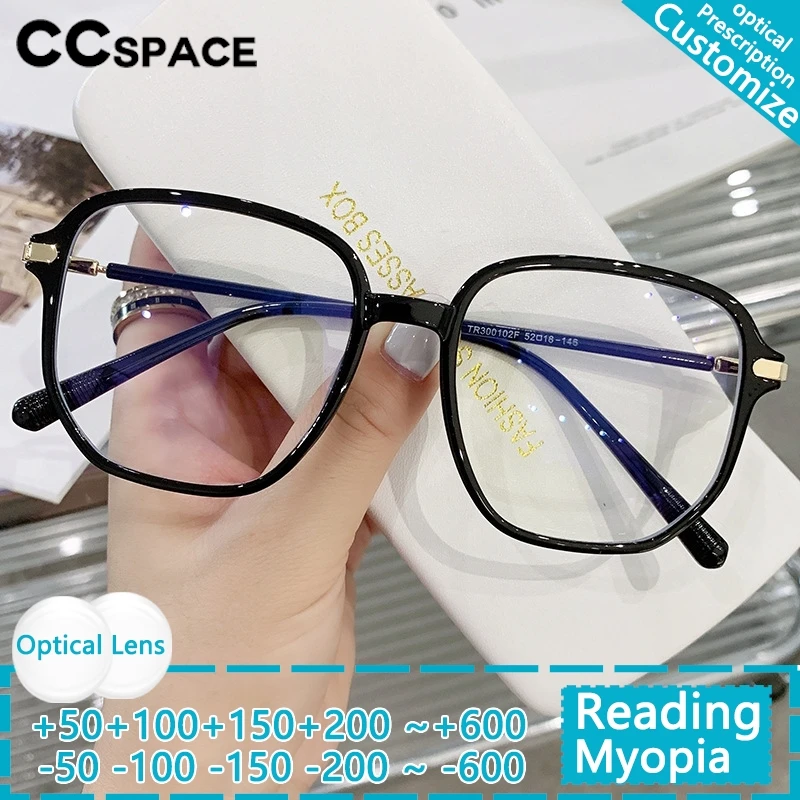 

New Vintage Oversized Square Women Men Reading Glasses Ultralight Metal TR90 Eyeglass Frame Business Presbyopia Optics Eyewear