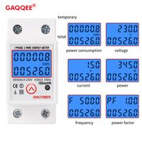 DDS6619 LCD Digital Backlight Single Phase Energy Meter kWh Power Consumption Meter Wattmeter Electronic AC 220V 80A Reset Zero