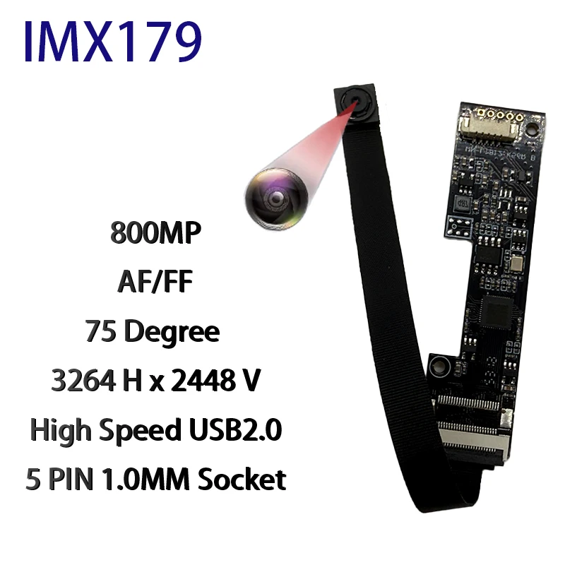 

8 Megapixel USB Camera Module IMX179 Sensor Autofocus Hi-Speed USB2.0 Standard UVC Protocol OTG Floppy Board Split