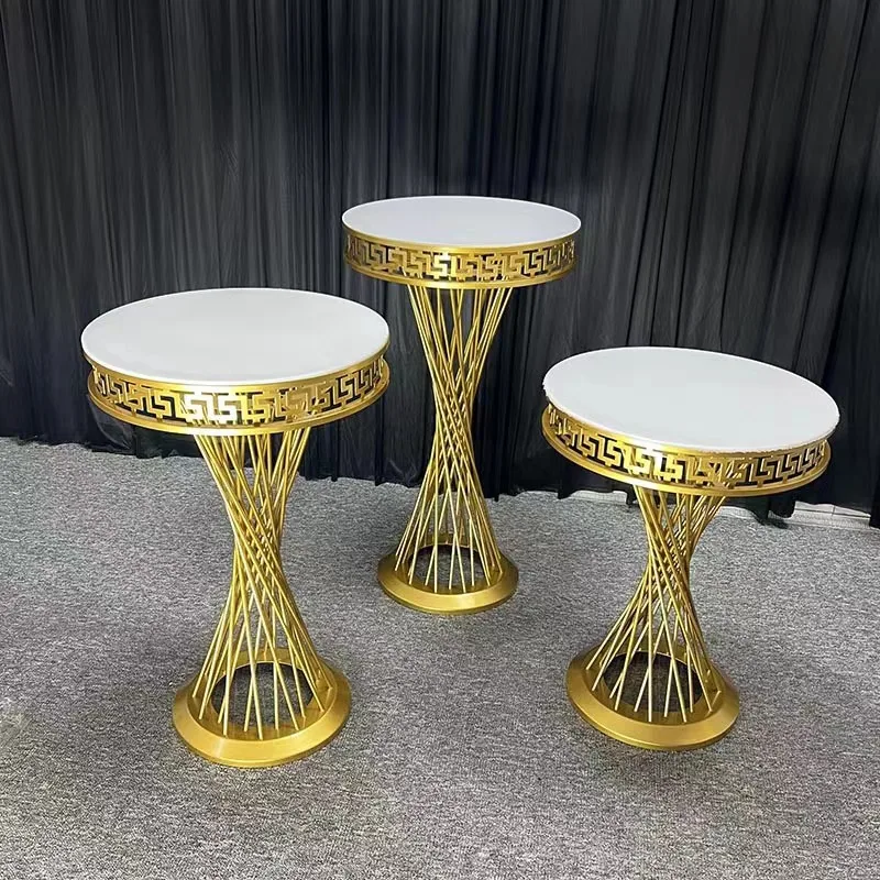 

New Gold Round Cylinder Pedestal Display Art Decorate Cake Rack Plinths Pillars For DIY Party Wedding Banquet Decorations Holida