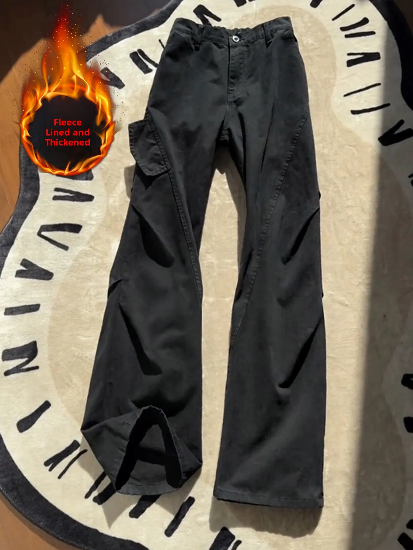 

Мужские джинсы Cleanfit с начесом, прямые, зимние, рабочие, с низкой посадкой, на молнии, повседневные