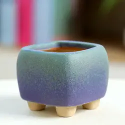 Mini Fleshy Flowerpot Ceramic,Breathable Thumb Pot Flowing,Handmade Pots Chinese Style Bonsai Training Flowerpot Ceramic Crafts