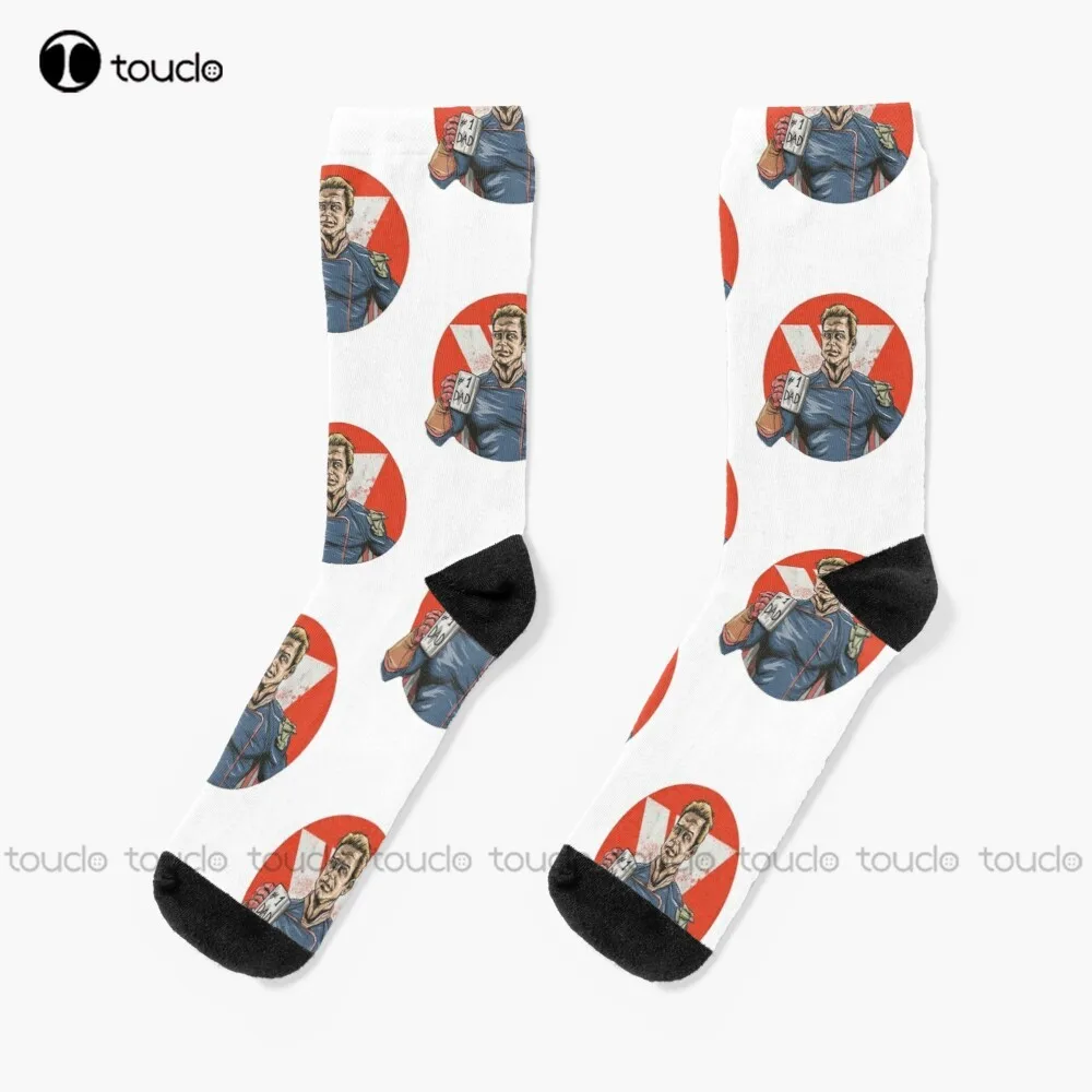 

The Boys No 1 Super Dad Socks Funny Art Streetwear Colorful Cartoon Socks 360° Digital Print Christmas New Year Gift Custom Gift