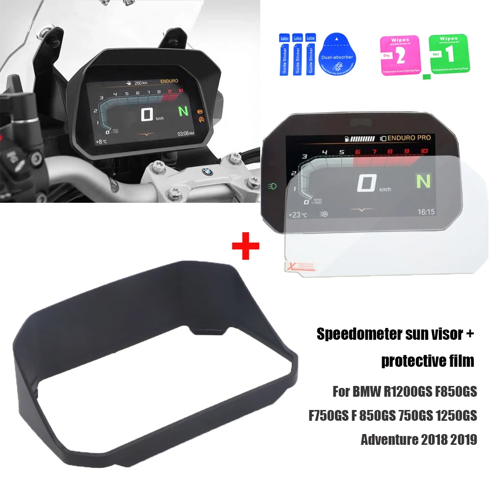 

For BMW R1200GS F850GS F750GS F 850GS 750GS 1250GS Adventure 2018 2019 Speedometer Sun Visor with Protection Film