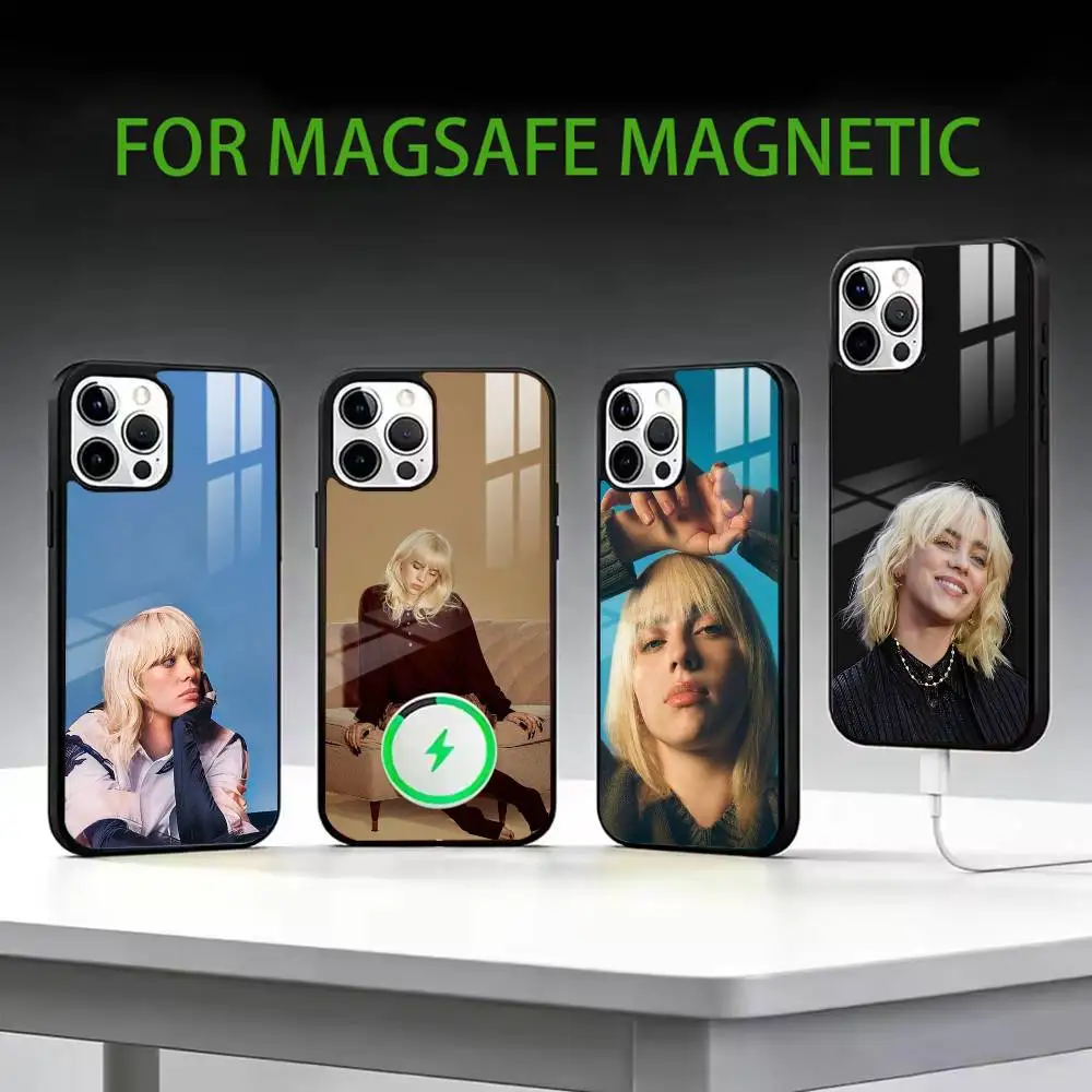 

B-Billie E-Eilish Phone Case For iPhone17,16,15,14,13,12,11 Plus,Pro Max Magnetic For Magsafe Wireless Charging