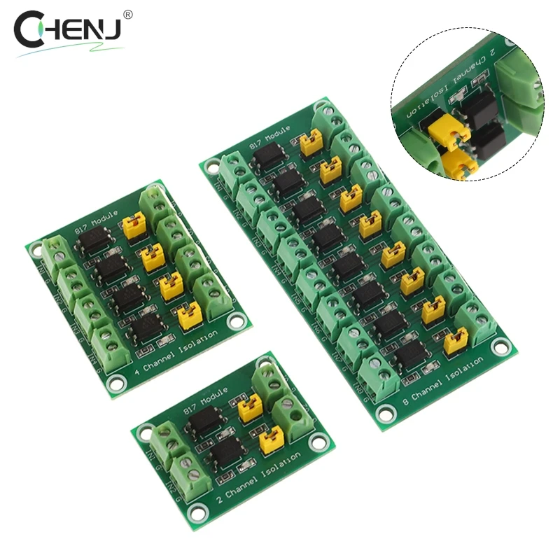 

PC817 Optocoupler Isolation Board 2/4/8 Channels Voltage Converter Adapter Module 3.6-30V Driver Photoelectric Isolated Module