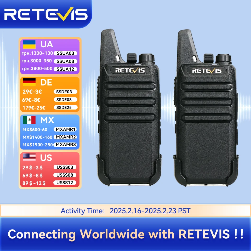Retevis RT622 мини рация 2 шт в