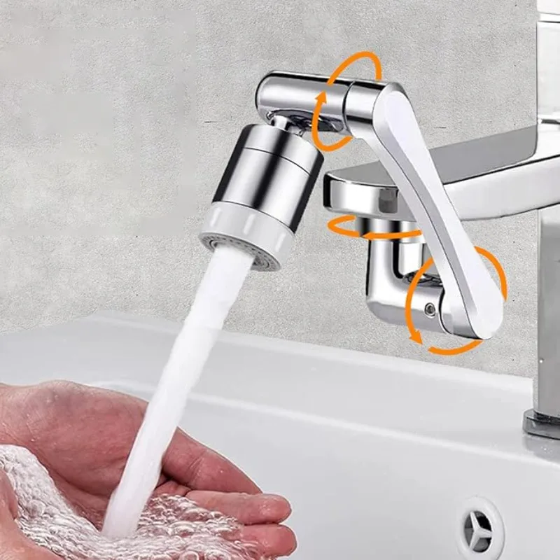 1080 Degree Mechanical Arm Universal Faucet Extender Bathroom Wash Face Brushing Teeth Rotating Faucet Joint Universal Artifact
