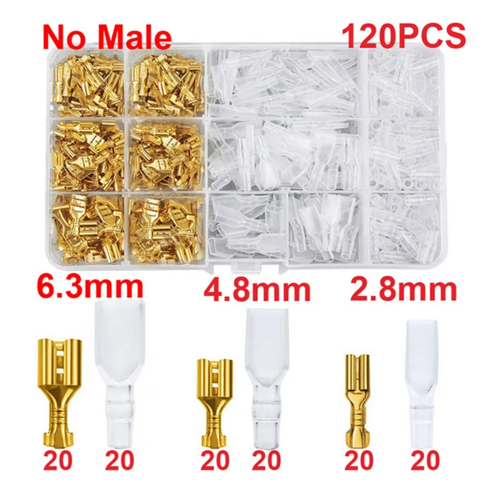 Box Insulated Male Female Wire Connector 2.8/4.8/6.3mm Electrical Crimp Terminals Termin Spade Connectors Assorted Kits