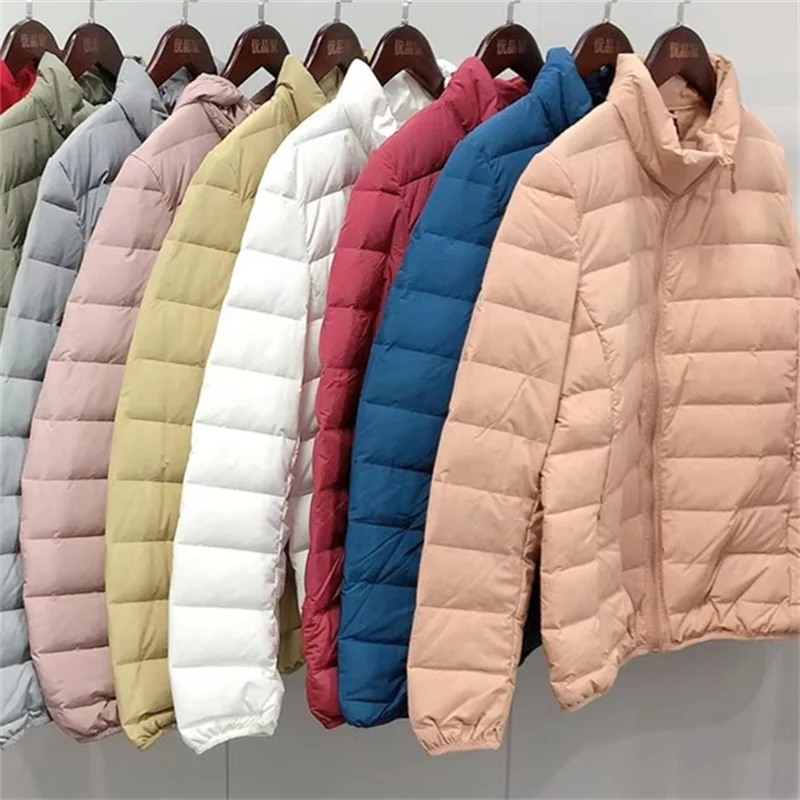 2025 Autumn Winter Women Bigsize Down Coat Light Thin 90% White Duck Down Jacket Female Slim Puffer Parkas Outwears Short Tops