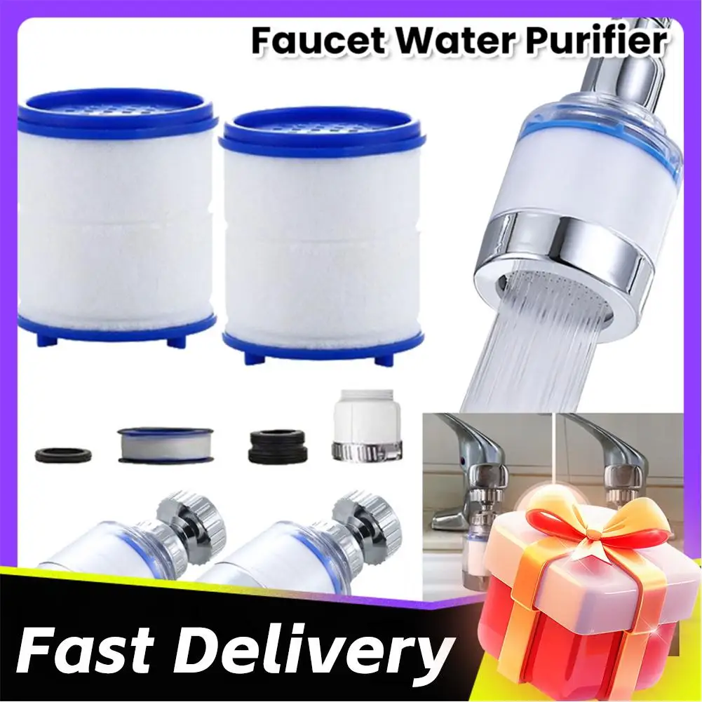 

2-12PCS Faucet Water Clean Filter Purifier 360 Degree Rotating Splash Filters Faucet Adapter Water Saving for Household Kitchen