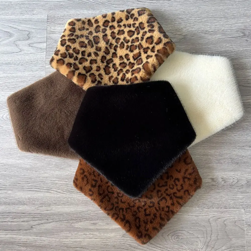 New Faux Fur Faux Fur Scarf Soft Long Wrap Scarf Multicolor Leopard Pattern Faux Fur Neck Scarf Winter Outfits