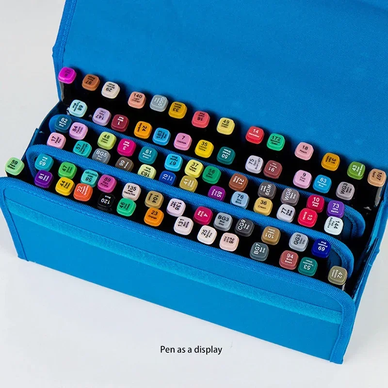 1PC Large Capacity 80 Color Drawing Painting Marker Pen Bag Pencil Storage Case Box Zipper Pouch Handbag