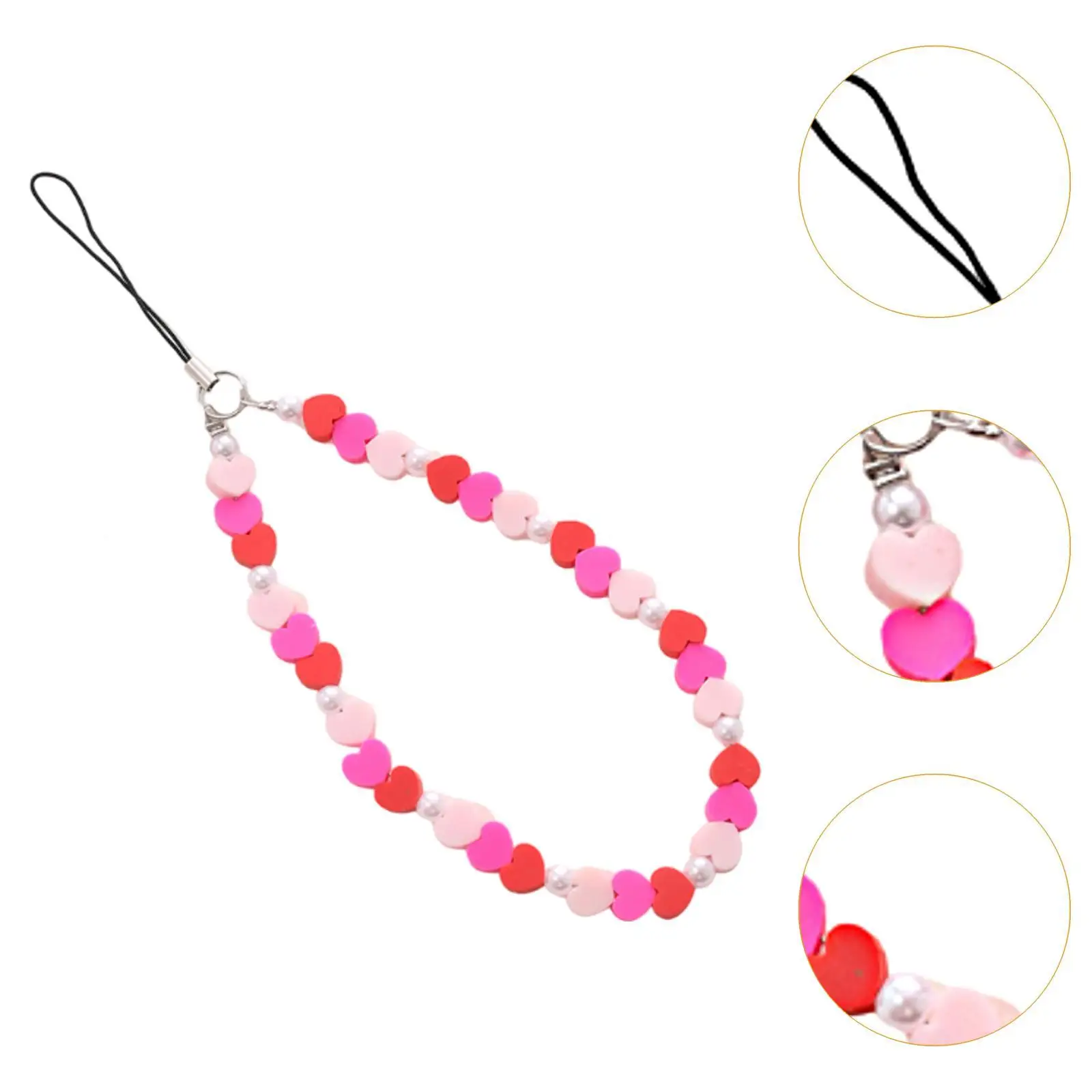 Correa de cadena para teléfono a la moda, pulsera de cuentas, llavero, brazalete, cadena, decoración para teléfono, correa de muñeca para teléfono con cuentas multifuncional