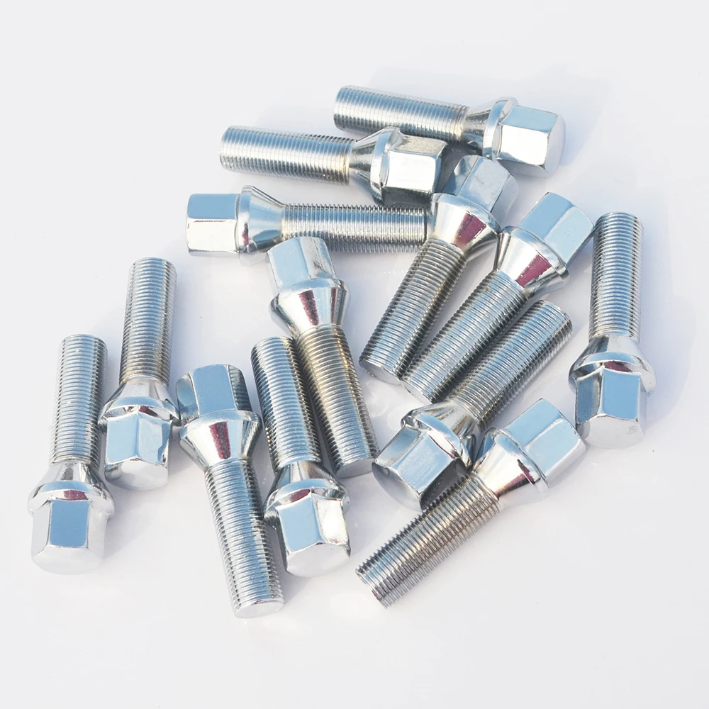 

10PCS Wheel Spacers Lug Nuts Set Cone Seat Thread M14x1.5/M14x1.25/12X1.5/12X1.25 Car Widen Wheel Bolts Kit for BMW Volkswagen