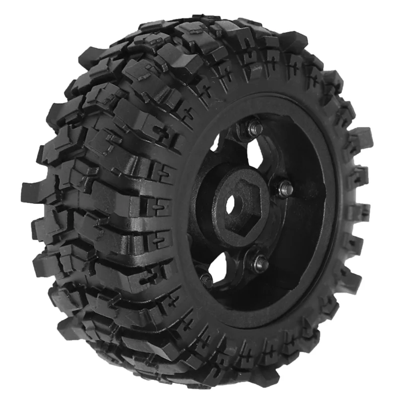 SR-4Pcs 88mm 1.9인치 비드락 휠 림 및 소프트 고무 타이어 세트 (1/10 RC 크롤러 자동차 Axial SCX10 Pro Capra Traxxas TRX4 용)