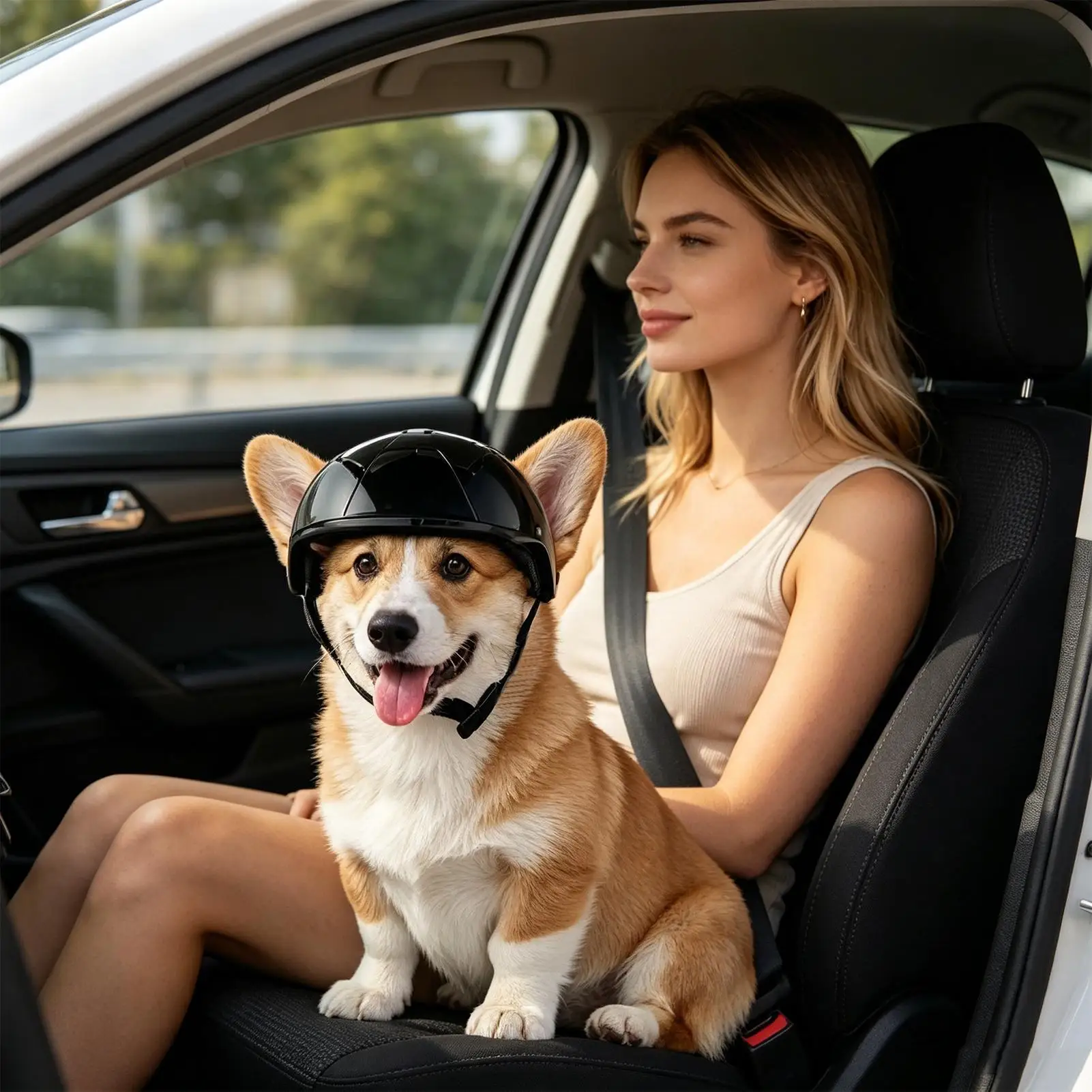 Dog Hard Hat Adjustable EVA Lightweight Buffer Protection Pet Safety Hat For Park Garden Walking Travelling Exploration Outdoor