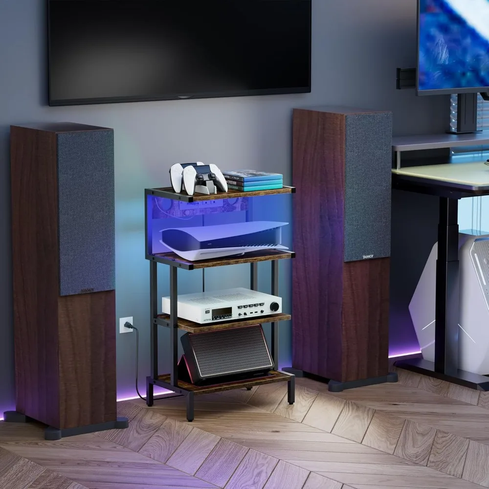 حامل وسائط من 4 طبقات مع ضوء LED ومخرج لوحدات تحكم الألعاب: متوافق مع PS4 وPS5 وXbox #2