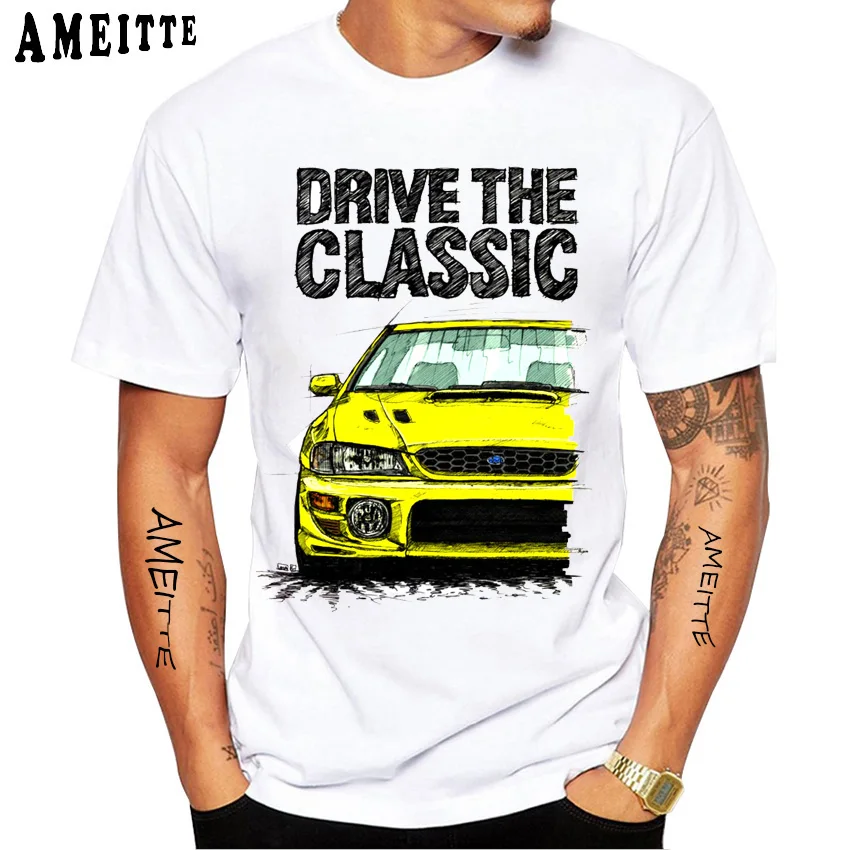 Drive The Classic Subie Impreza WRX STi Car T-Shirt New Men Short Sleeve Harajuku JDM Fan T Shirt Hip Hop White Casual Boy Tees