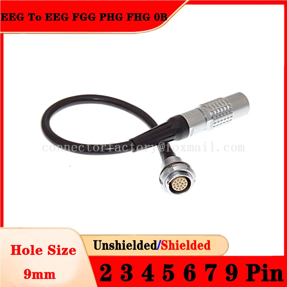 EEG 0B External Nut Fixing Socket Soldering Cable 2 3 4 5 7 9 Pin EEG To EEG Fixed PHG Mobile Female And FGG FHG Male Plug