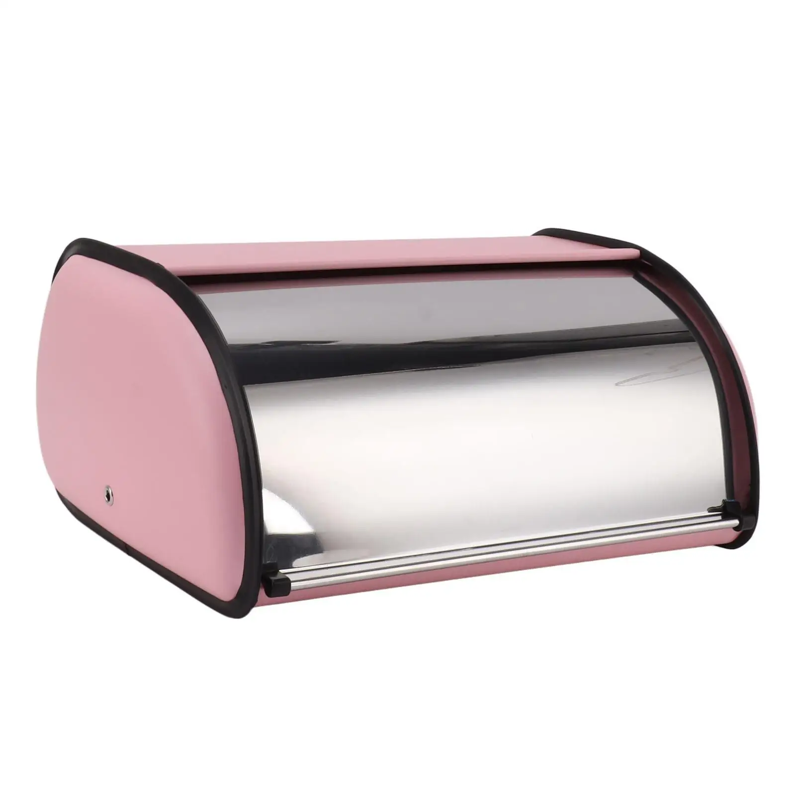 

Pink Mirror Glow Roll Top Bread Box - Stylish Countertop Storage Bin for kitchen & Bakery