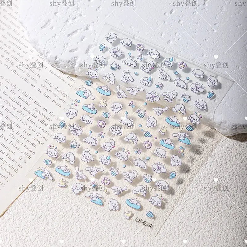 Sanrio Family Anime Nail Art Decorazione Rilievo Nail Art Sticker Carino Hello Kitty Kulomi Melody Pochacco Nail Art Decalcomanie