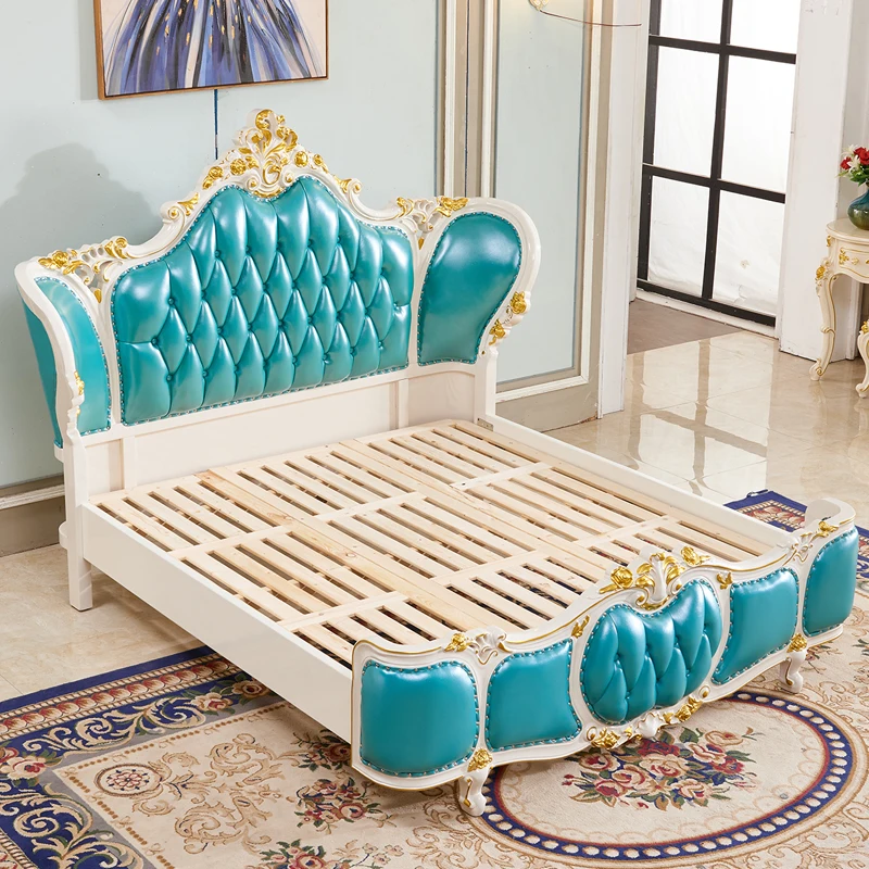 European Marriage Bed Frame Luxury Queen Size Modern Bedroom Bed Frame Nordic Master Cama De Casal Luxuosa Home Furniture