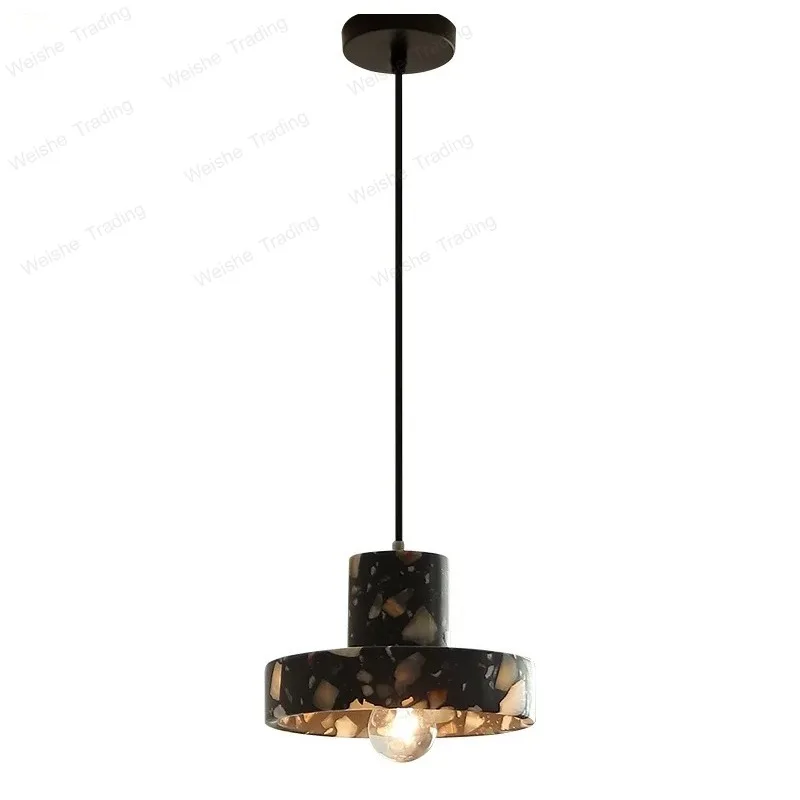 

LED Pendant Lamp Dining Living Room Staircase Black Terrazzo Indoor Home Decor Hanging Lights
