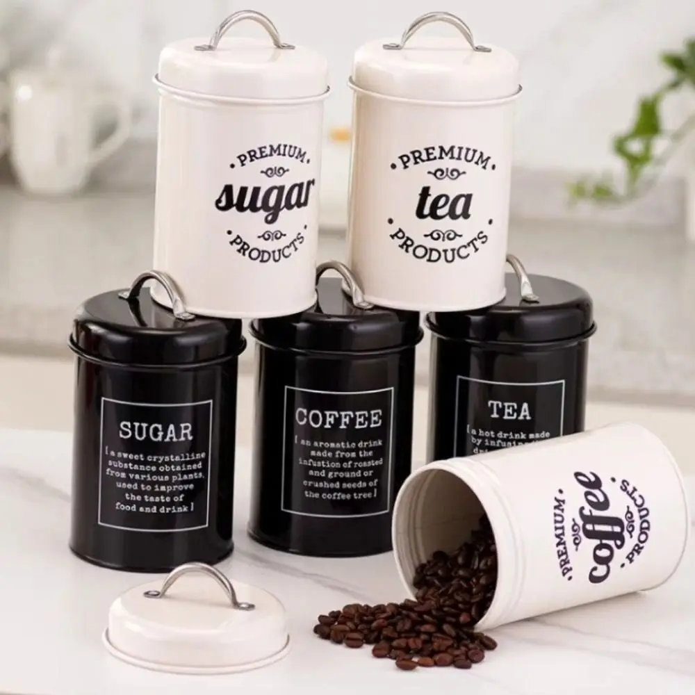 Ensemble de boîtes de rangement en métal, pot de rangement réutilisable, ensemble de pots de cuisine scellés, pot à biscuits et bonbons de grande capacité, 3 pièces