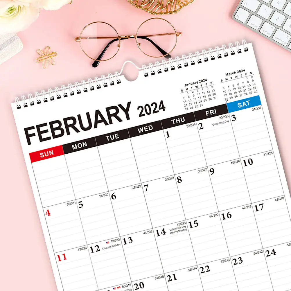 

2024-2025 Wall Calendar Monthly Planner for Home Office Appointment Organizer Holiday Schedule Sturdy Hanging Design Daily Use