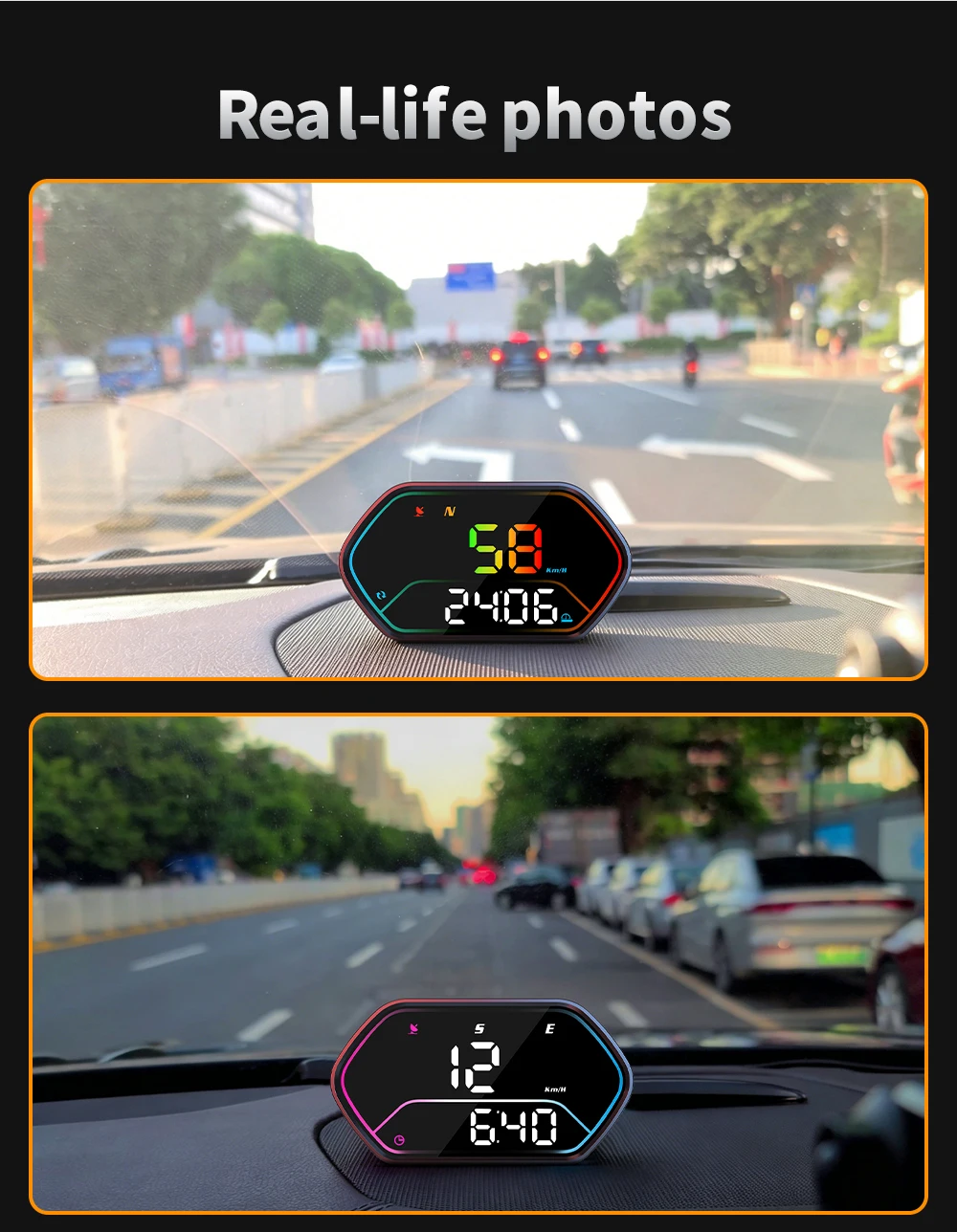 Elektronischer GPS-Motorrad-Lenker-Tachometer G25 Head-up-Display Wasserdichter HUD-Kompass Plug&Play Auto-Windschutzscheiben-Projektor – Detail 14