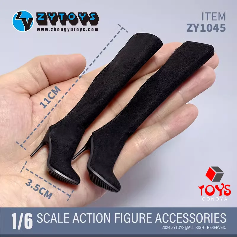 ในสต็อก ZYTOYS ZY1045 1/6 Scale Zipper ยาวรองเท้า Hollow รองเท้ารุ่นอุปกรณ์เสริม Fit 12 ''Action Figure Body ตุ๊กตา