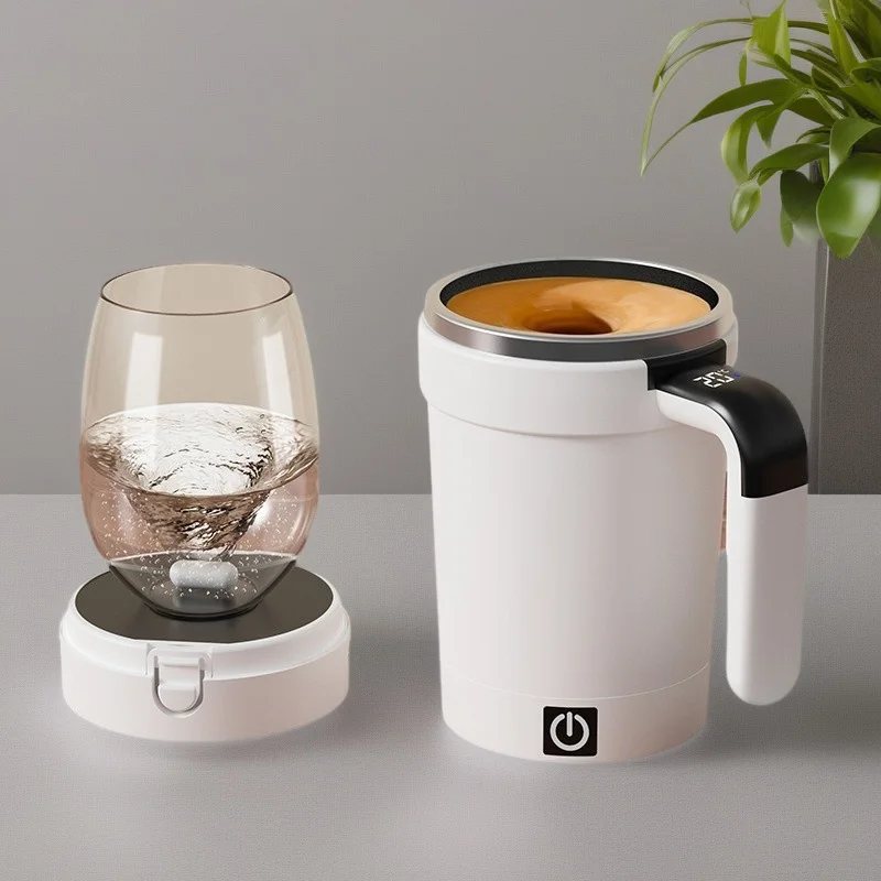 

Умный дисплей температуры, магнитная самоперемешивающаяся кружка, USB перезаряжаемая электрическая чашка для шейкера для кофе и протеина для путешествий, тренажерного зала