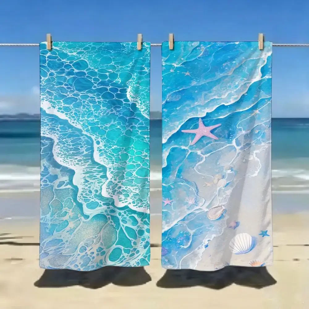 Anime S-Sunny Beach Sea Area Towel ultra-fine fiber quick drying absorbent bath towel, outdoor swimming sports towel