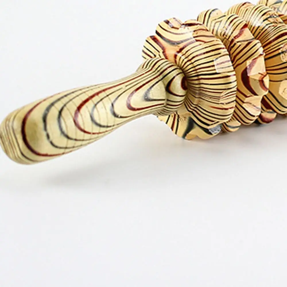 

Wooden Massager Roller Handheld 9-Wheel Massager Stick Muscle Release Muscle Relax Abdominal Massager Fascia Cellulite