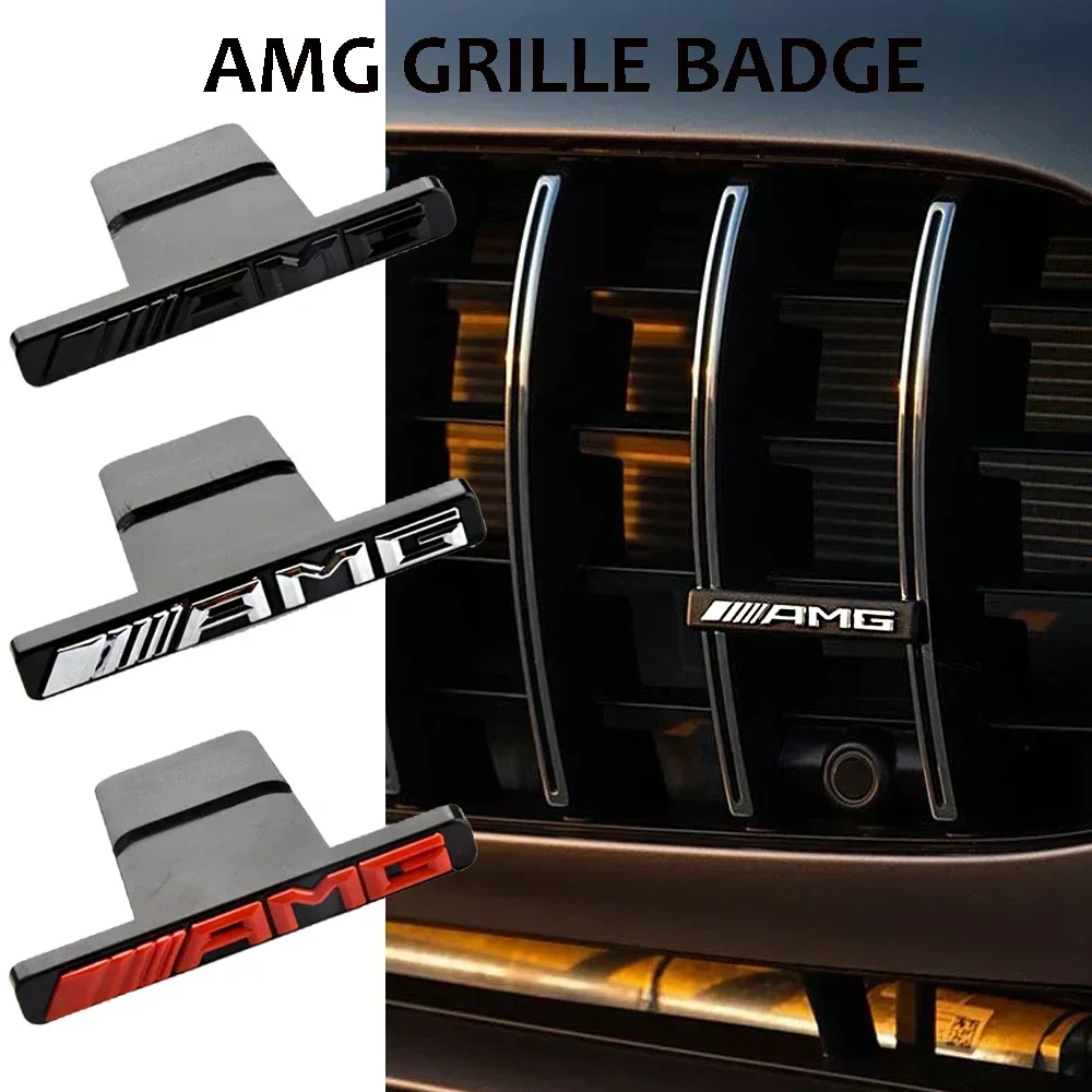 3D ABS Mercedes Benz Logo AMG Grill Emblem Badge For Mercedes GLC G Class W204 W205 W212 W213 GT Model AMG Sticker Accessories