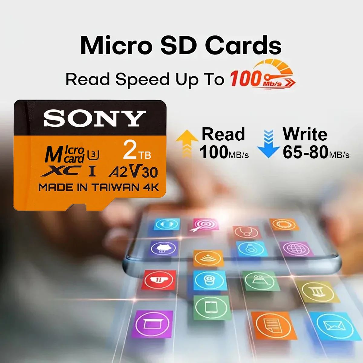 Sony Memory Card 2TB 1TB 512GB 256GB 128GB 64GB Mini SD TF Micro Card for Nintendo Switch High Speed Class10 V30
