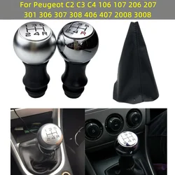 Hand Speed Car Gear Shift Knob Leather Gaiter Boot Case For Peugeot 206 306 406 107 207 307 308 2008 3008 Citroen Picasso C3 C4