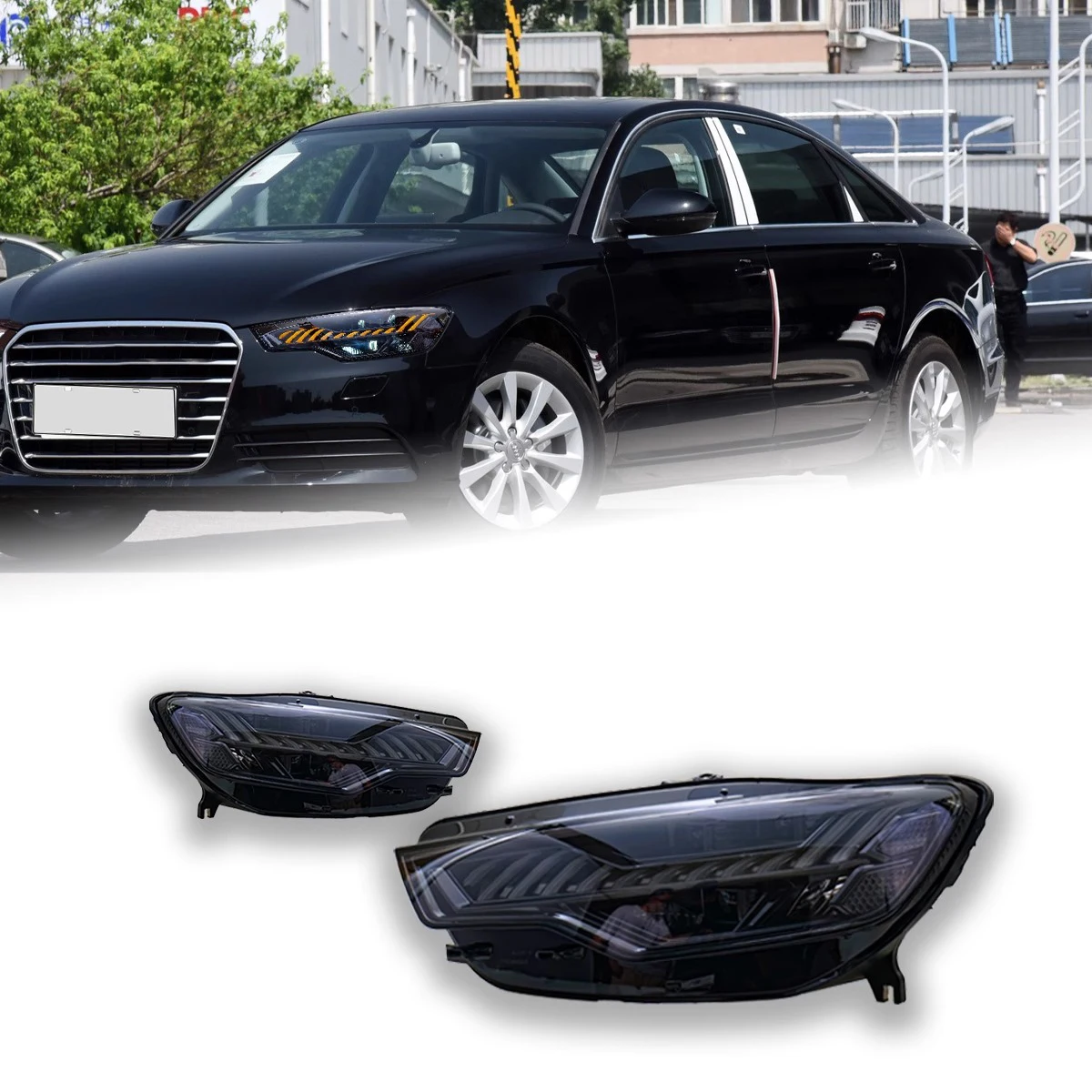 

Car For Audi A6 2012-2015 C7 Upgrade A7 Design 12V Headlights DRL Hella LED Bi Xenon Bulb Fog Lights Car Accessory H7 Head Lamp