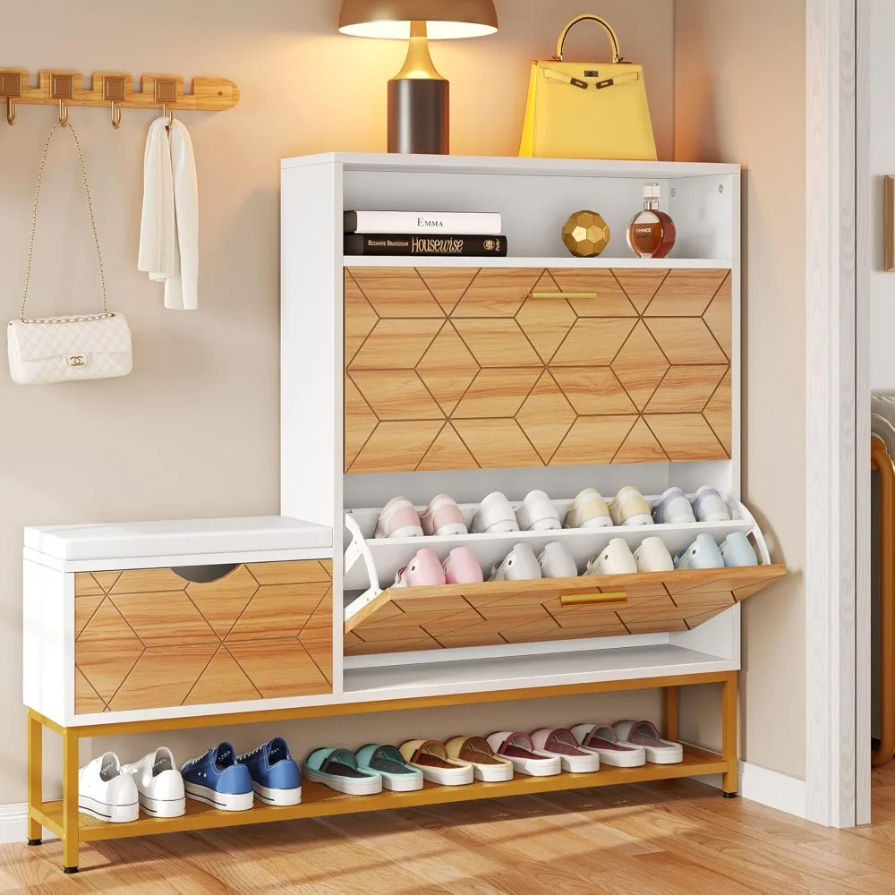 

Entrance Shoe Cabinet W/Flip-top Drawer, Shoe Cabinet W/Storage Bench, Shoe Rack with Door, Living Room Shoes Storage Organizer