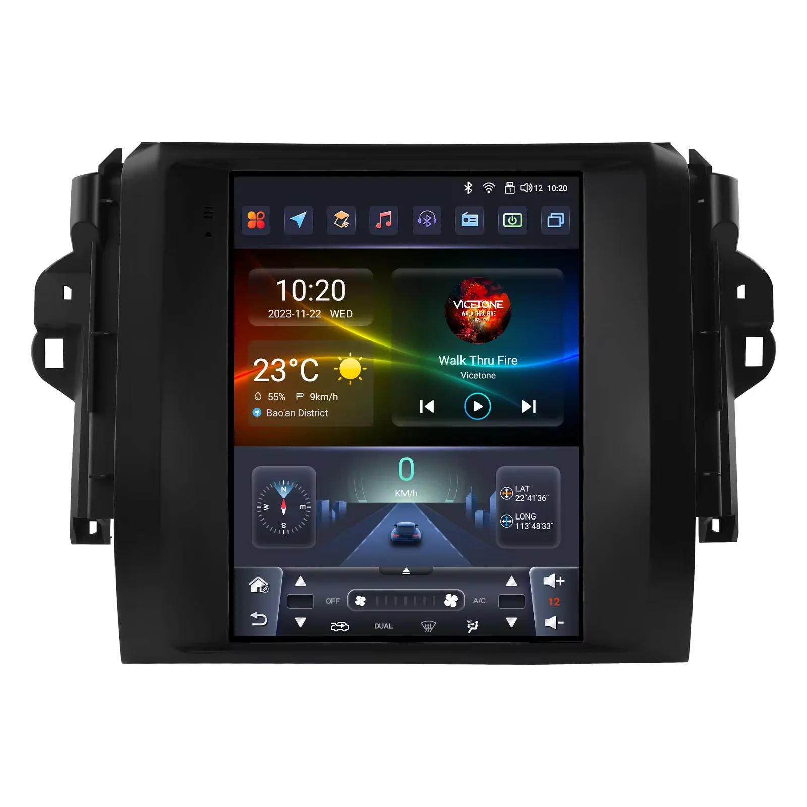 9.7 Tesla Style 4G Wireless Carplay Android Auto Car Radio Multimedia for Toyota Fortuner HILUX Revo 2016 2017 2din Video Player