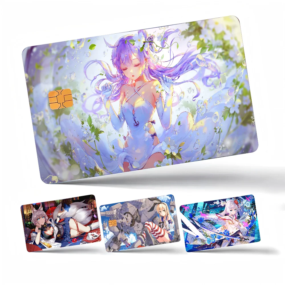 Azur Lane Anime Spend Or Save Funny Shell On Off Ultra Thin No Fade Sticker Skin Cover Film For Debit Credit Card