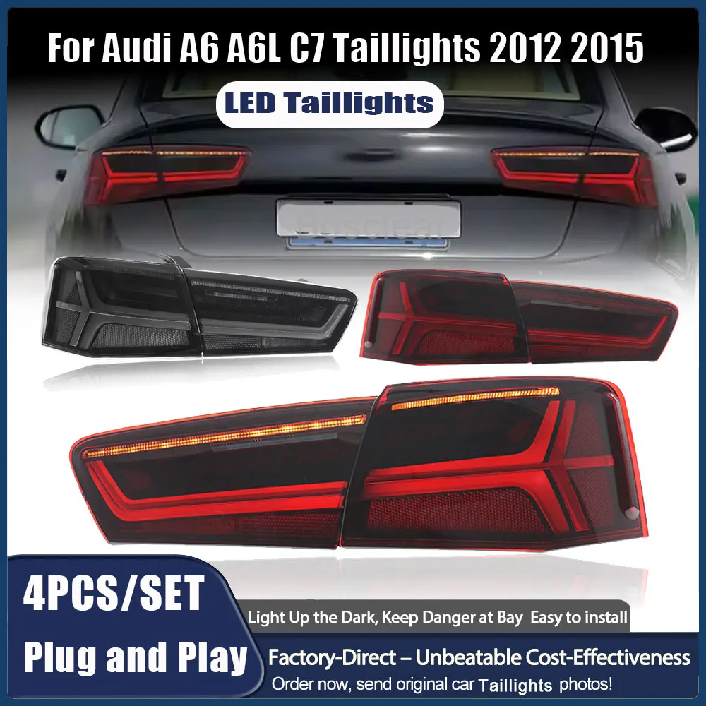 

Taillights Assmebly for Audi A6 A6L C7 2012 - 2015 Indictors Taillamp Upgrade Car Accessories Plug and Play Tail LED Rear Lights